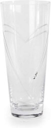 Maison and White Etched Heart Detail Crystal Glass Vase