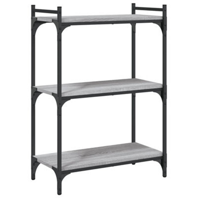 Berkfield Industrial Bookcase 3-Tier Grey Sonoma 60X30X86 Cm Engineered Wood - image 1