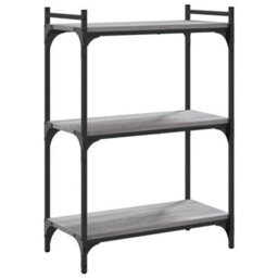 Berkfield Industrial Bookcase 3-Tier Grey Sonoma 60X30X86 Cm Engineered Wood - thumbnail 6