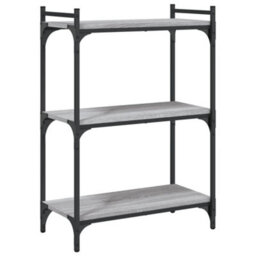 Berkfield Industrial Bookcase 3-Tier Grey Sonoma 60X30X86 Cm Engineered Wood - thumbnail 1