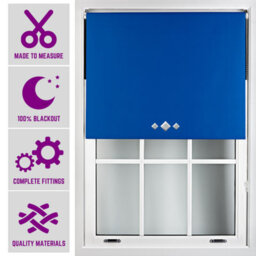 Furnished Triple Diamond Blackout Blind Free Cut Service - Blue (W)150Cm X (L)210Cm