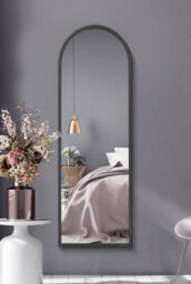 "Mirroroutlet Arcus - Black Framed Arched Leaner/ Wall Mirror 63"" X 21"" (160Cm X 53Cm)" - thumbnail 2