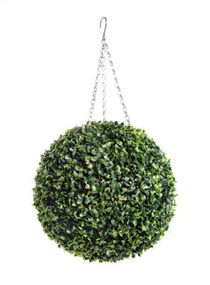 Best Artificial 28Cm Green Boxwood Buxus Grass Hanging Basket Topiary Ball - Suitable For Outdoor Use - Weather & Fade Resistant - image 1