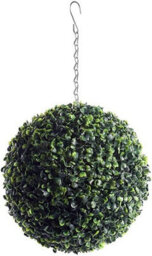 Best Artificial 28Cm Green Boxwood Buxus Grass Hanging Basket Topiary Ball - Suitable For Outdoor Use - Weather & Fade Resistant - thumbnail 5