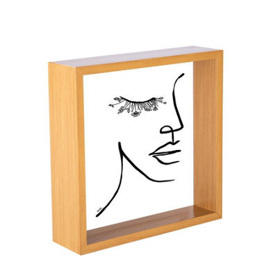 "Nicola Spring 8 X 8"" Deep Photo Frame - Light Wood - 3D Deep Box Picture Frame Portrait Display Case (22.5 X 22.5Cm)" - image 1