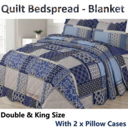 TheWhiteWater Limited Bedspread - Luxury Quilted - Reversible Two Sided - Bed Throw Warm Quilt - Bedspread Patchwork Reversible Set 150 Gsm - 3 Tog - thumbnail 3