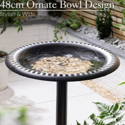 Christow Round Resin Garden Bird Bath - thumbnail 3