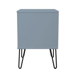 Anzio Matt Denim Blue 2 Drawer Non-Extendable Bedside Table (H)574mm (W)450mm (D)395mm - thumbnail 5