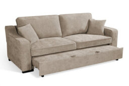 Convertible Beige 3 Seater Sofa Bed For Living Room Nathan - Plush Woven Chenille - Room Delivery - thumbnail 3