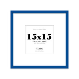 "15X15"" Blue Picture Frame - 15X15"" Square Frame With 12X12"" Mount For 15X15""/12X12"" Pictures Art Deco Style Room Decor, 1 Pack" - thumbnail 1