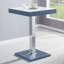 Furniture in Fashion Topaz Glass White Grey Bar Table 4 Coco White Stools - thumbnail 2