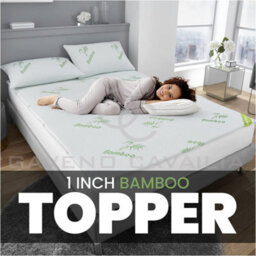 "Gc Gaveno Cavailia Luxury Bamboo 1"" Mattress Topper Double Bed, 2 Cm Extra Soft Anti Allergy Thick Mattress Topper, White" - thumbnail 2