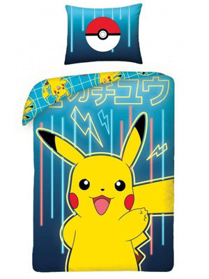 Pokémon Blue Single 100% Cotton Duvet Cover Set - European Size - image 1