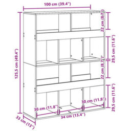 Vidaxl Bookcase Concrete Grey 100X33X125.5 Cm Engineered Wood - thumbnail 9