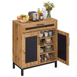 Gainoom Sideboard Cabinet 2-Door Buffet Cabinet Accent Cabinet With Color Contrast Design - thumbnail 9
