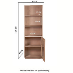 Buttercup Farm Indus Bookcase - Solid Wood - L40 X W60 X H175 Cm - Brown - thumbnail 5