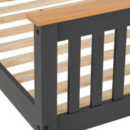 Seconique Monaco 3Ft Single Bed High Foot End In Grey And Oak - thumbnail 7
