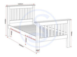 Seconique Monaco 3Ft Single Bed High Foot End In Grey And Oak - thumbnail 3