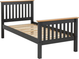 Seconique Monaco 3Ft Single Bed High Foot End In Grey And Oak - thumbnail 2