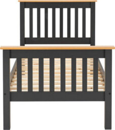 Seconique Monaco 3Ft Single Bed High Foot End In Grey And Oak - thumbnail 8