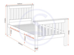 Seconique Monaco 3Ft Single Bed High Foot End In Grey And Oak - thumbnail 9
