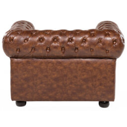 Beliani Armchair Chesterfield Faux Leather Golden Brown - thumbnail 8