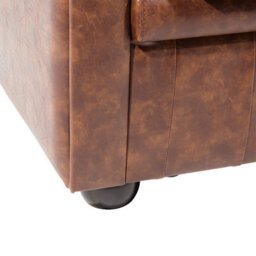 Beliani Armchair Chesterfield Faux Leather Golden Brown - thumbnail 9