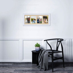 AK Frames 50X20Cm White Classic Multi Photo Frame With Ivory Mount - Holds 4 Apertures (4X) 6X4 Photos - thumbnail 3