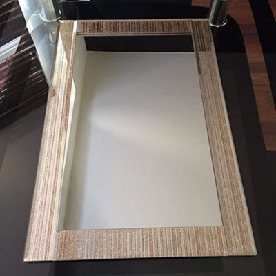 Deenz Sparkle Glitter Mirror Bedroom Bathroom Hallway Gold Wall Mirror Home Decor 90X60Cm Best Gift