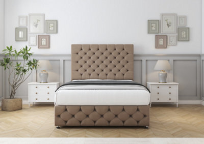 "Comfort Florida Mink Naples Divan Bed Base 4 Drawers - 26"" Strutted  & 12"" Footboard 4' Small Double" - image 1