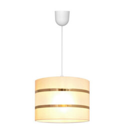 Luminosa Lighting Luminosa Helen Cylindrical Pendant Ceiling Light Ecru, Gold, White 20Cm - thumbnail 2