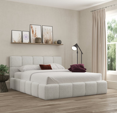 Ds Living Ovella Cubed Upholstered Boucle Dove Bed - image 1