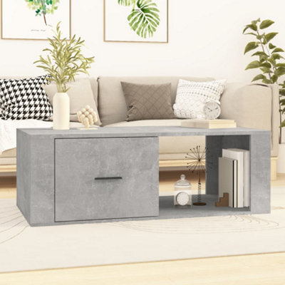 Vidaxl Coffee Table Concrete Grey 100X50.5X35 Cm Engineered Wood - image 1
