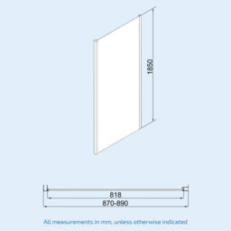 Nes Home Matt Black 1400 X 900mm Shower Sliding Door Frameless Glass Side Panel - thumbnail 7