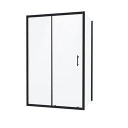 Nes Home Matt Black 1400 X 900mm Shower Sliding Door Frameless Glass Side Panel - thumbnail 5
