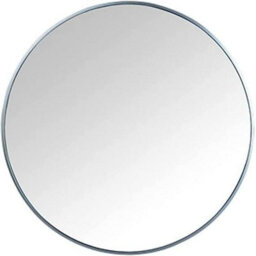 Biznest 40Cm Round Aluminium Frame Wall Mounted Mirror Bathroom Living Room Bedroom Home Décor (Silver) - thumbnail 2