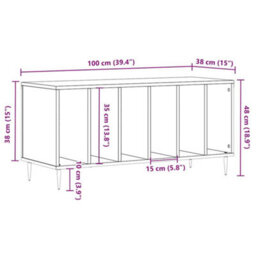 Walplus Record Cabinet Sonoma Oak 100X38X48 Cm Engineered Wood - thumbnail 9