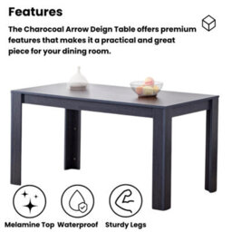 Kosy Koala Dining Table And 6 Chairs  Black Dark Grey 6 Black Velvet Chairs Wood Dining Set Furniture - thumbnail 7