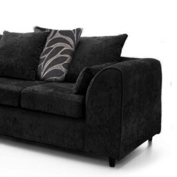 Furnishings For Less UK Zina Black Chenille L Shaped 3 To 4 Seater Corner Sofa Scatter Back - Left Hand Facing - thumbnail 3