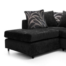 Furnishings For Less UK Zina Black Chenille L Shaped 3 To 4 Seater Corner Sofa Scatter Back - Left Hand Facing - thumbnail 2