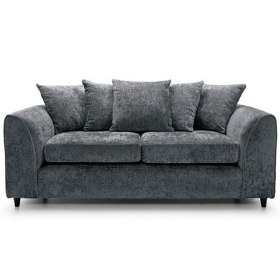 Furnishings For Less UK Monaco Chenille Fabric 3 Seater Sofa Grey - image 1