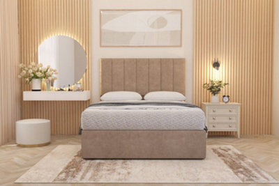 Somnior Beds Somnior Austin Divan Bed Set With Midnight Pocket Sprung Mattress And Headboard Beige Plush - image 1