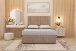 Somnior Beds Somnior Austin Divan Bed Set With Midnight Pocket Sprung Mattress And Headboard Beige Plush - thumbnail 1
