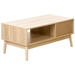 Wyld and Coco Nordicnest Coffee Table, Light Brown Engineered Wood Top, Pine Legs, 100 X 50 Cm, With Drawer - thumbnail 6