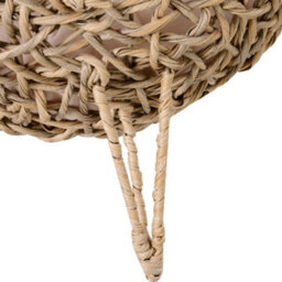 Pawhut Wicker Cat House, Ball-Shaped Rattan Raised Cat Bed - Natural Wood Finish - thumbnail 9