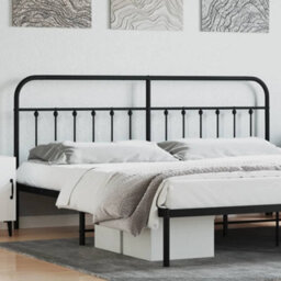 Berkfield Metal Headboard Black 193 Cm - thumbnail 1