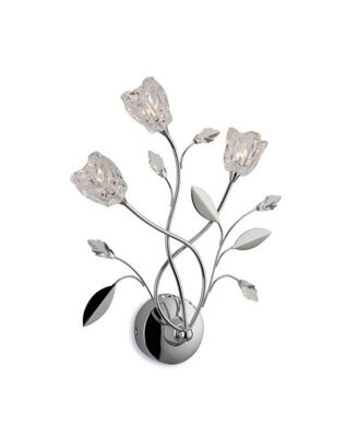 Luminosa Lighting Luminosa Cindy 3 Light Indoor Wall Light Chrome, Clear Glass, G4 Bulb