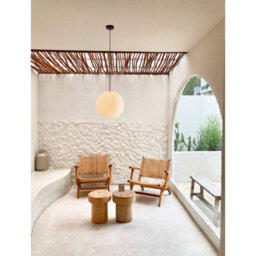 Luminosa Lighting Luminosa Moon 40Cm Globe Pendant Ceiling Light White, Black E27 1X12W Ip65 - thumbnail 2