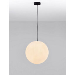 Luminosa Lighting Luminosa Moon 40Cm Globe Pendant Ceiling Light White, Black E27 1X12W Ip65 - thumbnail 4