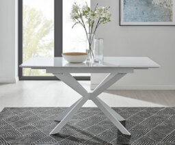Furniturebox Uk Lira 100 Extending Dining Table And 4 White Lorenzo Chairs - thumbnail 2